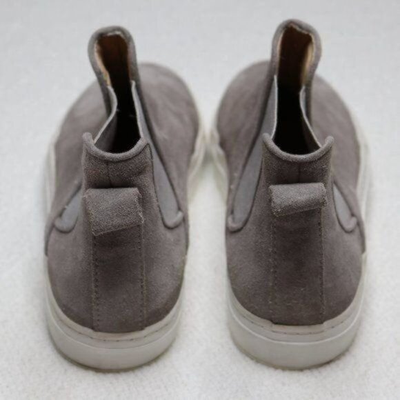 Zara Women's Size 37 Gray & White Suede Slip On High Top Chelsea Sneakers - Picture 4 of 6